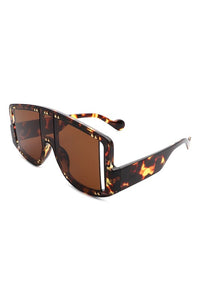 Cramilo Eyewear Oversize Square Tinted Shield Visor Sunglasses