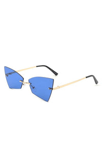 Cramilo Eyewear Tinted Rimless Geometric Triangle Sunglasses