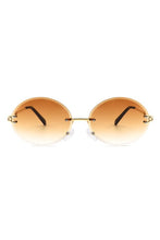 Ladda upp bild till gallerivisning, Cramilo Eyewear Tinted Round Oval Rimless Circle Vintage Sunglasses
