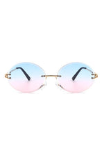 Carregar imagem no visualizador da galeria, Cramilo Eyewear Tinted Round Oval Rimless Circle Vintage Sunglasses
