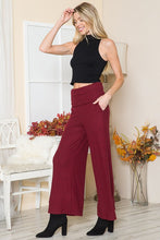 Load image into Gallery viewer, Orange Farm Clothing Two Tone Fold Over Waist Wide Leg Pants
