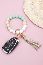 Load image into Gallery viewer, Aili&#39;s Corner Luxe Silicone Gold Leo Key Ring Bracelet
