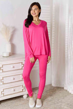 Load image into Gallery viewer, Basic Bae Solid Color Soft Woven Two Piece Loungewear Set
