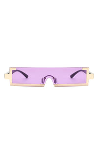 Cramilo Eyewear Retro Rectangular Narrow Vintage Slim Tinted Sunglasses