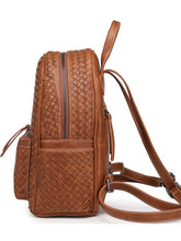 Load image into Gallery viewer, LYB Camel Brown Vegan Leather Handmade Woven Bag
