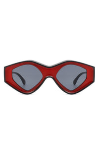 Cramilo Eyewear Geometric Triangle Futuristic Tinted Sunglasses