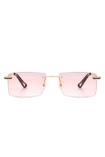Load image into Gallery viewer, Cramilo Eyewear Rectangle Rimless Retro Flat Top Tinted Sunglasses
