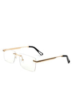 Cargar imagen en el visor de la galería, Cramilo Eyewear Rectangle Rimless Retro Flat Top Tinted Sunglasses
