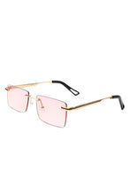 Cargar imagen en el visor de la galería, Cramilo Eyewear Rectangle Rimless Retro Flat Top Tinted Sunglasses
