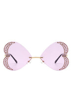 Ladda upp bild till gallerivisning, Cramilo Eyewear Women&#39;s Rimless Butterfly Shape Color Tinted Sunglasses
