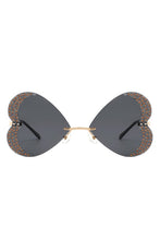 Ladda upp bild till gallerivisning, Cramilo Eyewear Women&#39;s Rimless Butterfly Shape Color Tinted Sunglasses
