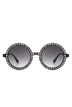 Carregar imagem no visualizador da galeria, Cramillo Eyewear Women&#39;s Round Rhinestone Embellished Tinted Sunglasses
