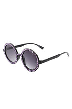 Load image into Gallery viewer, Cramillo Eyewear Women&#39;s Round Rhinestone Embellished Tinted Sunglasses
