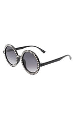 Ladda upp bild till gallerivisning, Cramillo Eyewear Women&#39;s Round Rhinestone Embellished Tinted Sunglasses
