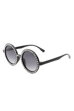 Load image into Gallery viewer, Cramillo Eyewear Women&#39;s Round Rhinestone Embellished Tinted Sunglasses
