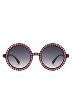 Load image into Gallery viewer, Cramillo Eyewear Women&#39;s Round Rhinestone Embellished Tinted Sunglasses
