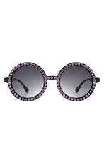 Ladda upp bild till gallerivisning, Cramillo Eyewear Women&#39;s Round Rhinestone Embellished Tinted Sunglasses

