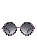 Load image into Gallery viewer, Cramillo Eyewear Women&#39;s Round Rhinestone Embellished Tinted Sunglasses
