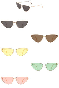 Cramilo Eyewear Retro Tinted Flat Lens Cat Eye Sunglasses