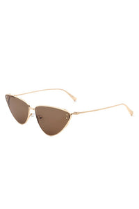 Cramilo Eyewear Retro Tinted Flat Lens Cat Eye Sunglasses