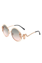 Load image into Gallery viewer, Cramilo Eyewear Women&#39;s Ombre Shaded Double Round Squiggly Sunglasses
