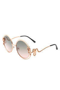 Cramilo Eyewear Women's Ombre Shaded Double Round Squiggly Sunglasses