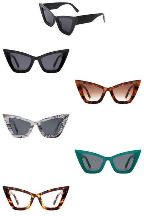 Cramilo Eyewear Retro Square Vintage Tinted Cat Eye Sunglasses