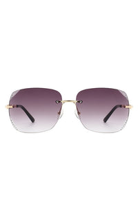 Cramilo Eyewear Classic Rimless Chic Square Tinted Sunglasses