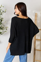 Load image into Gallery viewer, Zenana Full Size Round Neck High-Low Slit Knit Top
