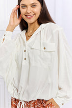 Cargar imagen en el visor de la galería, HEYSON Off White Lightweight Textured Hoodie Top
