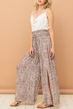 Load image into Gallery viewer, And The Why Art Deco Smocked Waist Wide Slit Leg Pants
