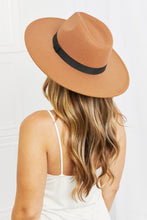 Load image into Gallery viewer, Fame Solid Brown Ribbon Detailed Wide Brim Hat
