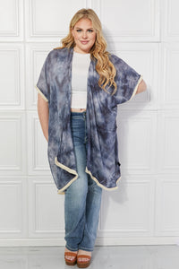 Justin Taylor Two Tone Cloud Pattern Open Front Kimono