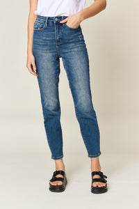 Judy Blue Tummy Control High Waisted Blue Denim Relaxed Skinny Jeans