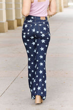 Load image into Gallery viewer, Judy Blue Janelle Star Pattern High Rise Blue Denim Flared Leg Jeans
