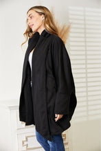 Load image into Gallery viewer, HEYSON Black Built In Scarf Open Front Cardigan
