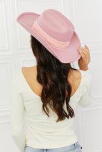 Load image into Gallery viewer, Fame Blush Pink Silver Chain Pearl Accented Cowboy Hat
