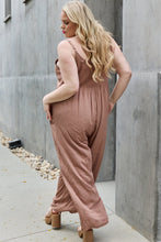 Load image into Gallery viewer, HEYSON Brown Mocha Button Down Wide Leg Jumpsuit
