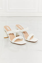 Load image into Gallery viewer, MM Shoes White Double Braided Block High Heel Sandals
