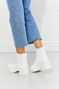 MM Shoes White Lug Sole Chelsea Boots