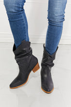 Load image into Gallery viewer, MM Shoes Navy Blue Scrunchy Cowboy Boots
