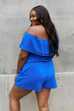 Load image into Gallery viewer, Culture Code Royal Blue Off The Shoulder Overlay Romper
