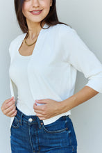 Load image into Gallery viewer, Ninexis Ivory Open Front 3/4 Sleeve Cropped Cardigan
