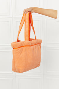 Fame Tangerine Orange Luxe Plush Tote Bag
