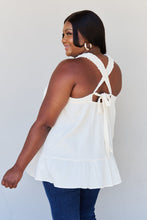 Load image into Gallery viewer, HEYSON Ivory White Criss Cross Tie Back Design Top
