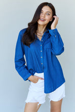 Load image into Gallery viewer, Ninexis Blue Jean Baby Denim Button Down Long Sleeve Top
