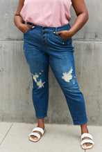 Ladda upp bild till gallerivisning, Judy Blue Melanie High Rise Distressed Button Fly Blue Denim Boyfriend Jeans
