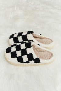 Melody Checkered Plush Slide Slippers