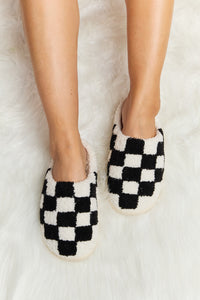 Melody Checkered Plush Slide Slippers