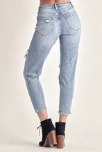 Load image into Gallery viewer, RISEN Distressed Cropped Blue Denim Skinny Jeans
